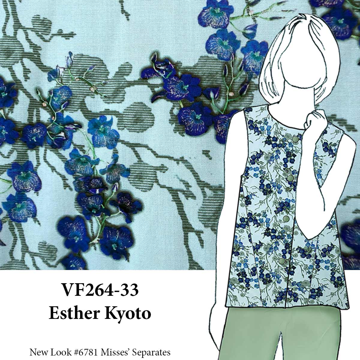 VF264-33 Esther Kyoto - Digital Japanese Rayon Challis Fabric