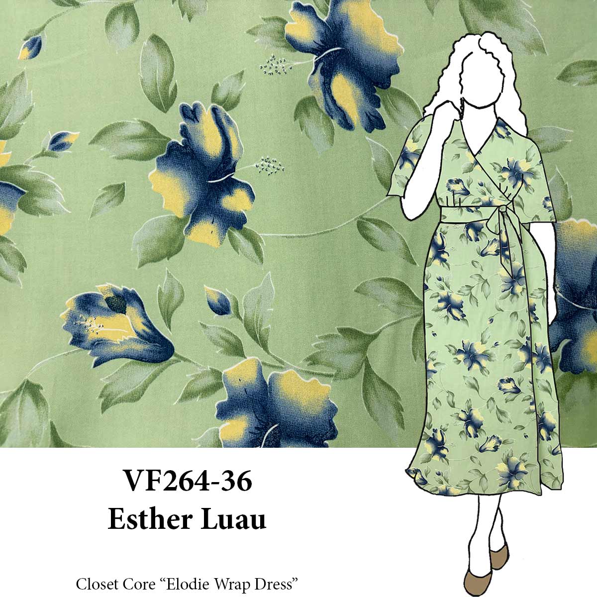 VF264-36 Esther Luau - Floral Tencel Rayon Twill Fabric