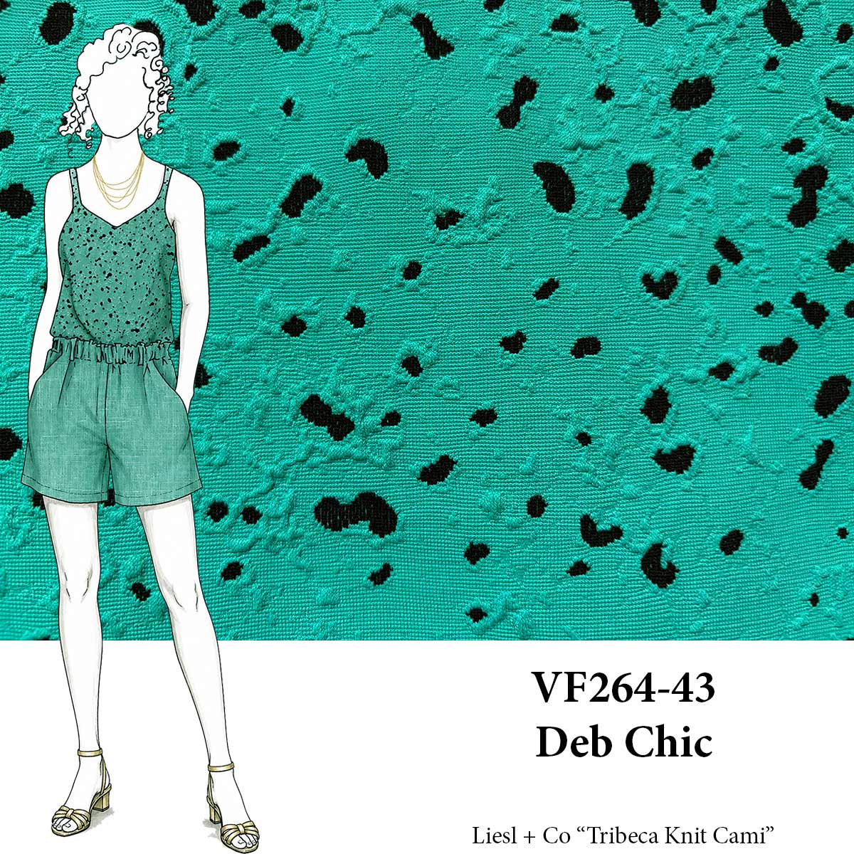 VF264-43 Deb Chic - Textured Jade Designer Knit Fabric