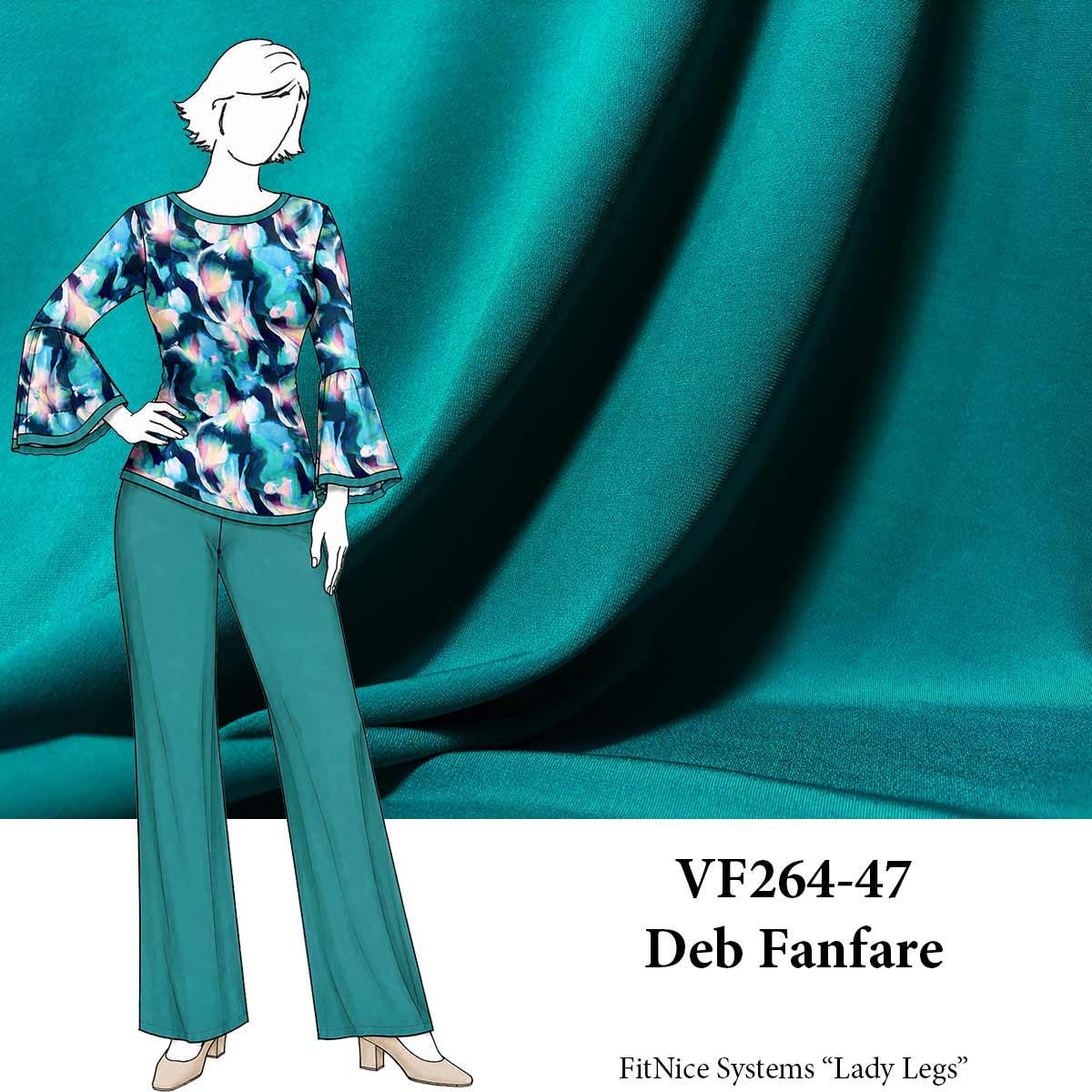 VF264-47 Deb Fanfare - Dark Jade Premier ITY Knit Fabric