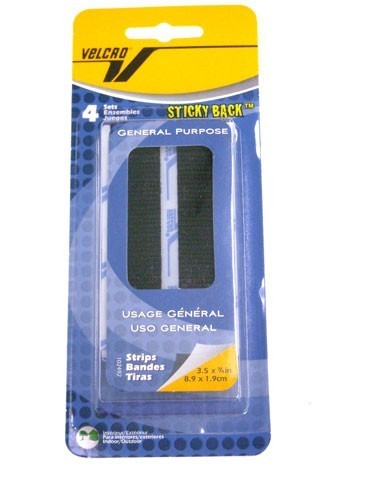 Velcro- Sticky Back Strips, 4 Sets Black