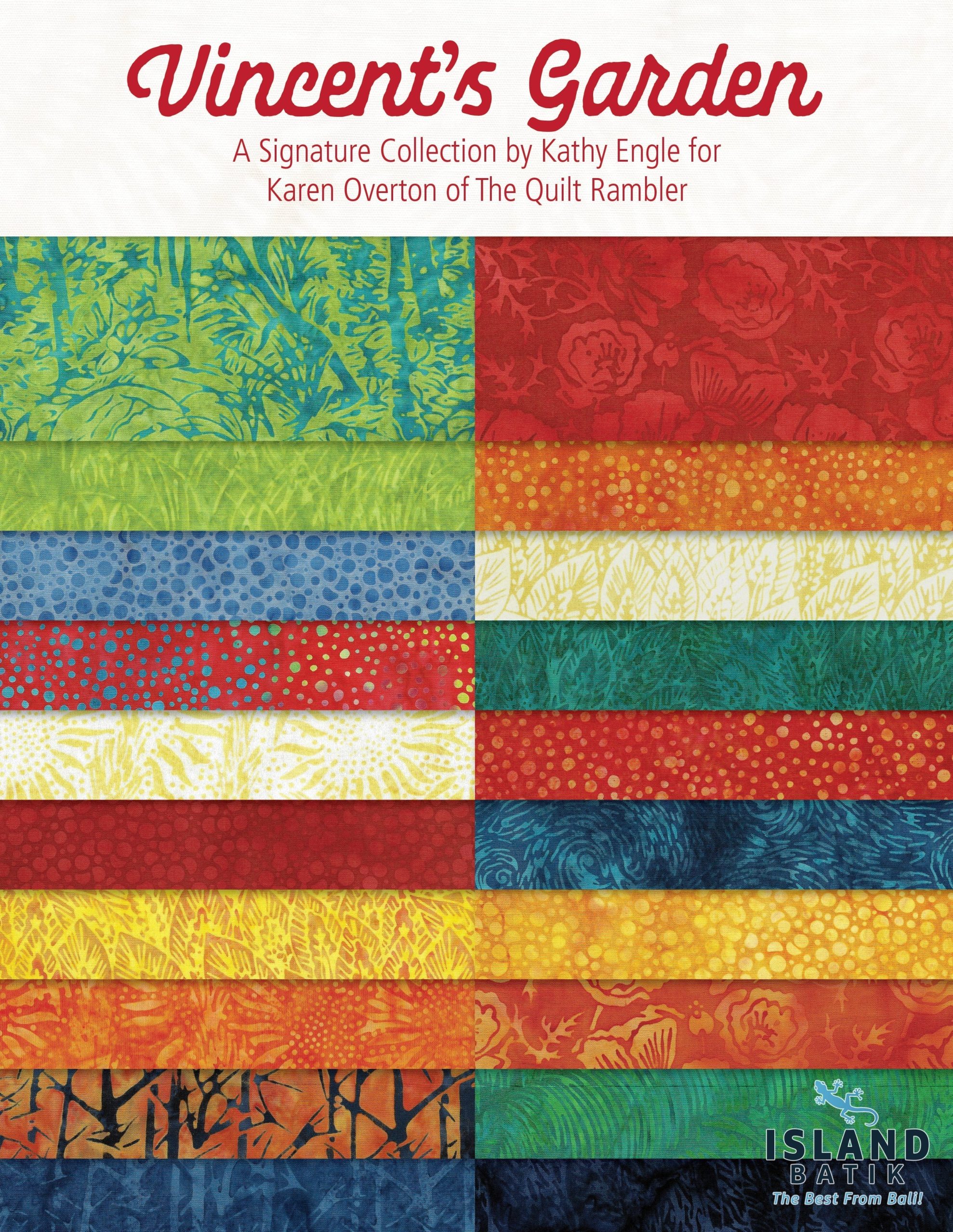 20-Piece Fat Quarter Bundle - Vincent's Garden by Kathy Engle for Island Batik