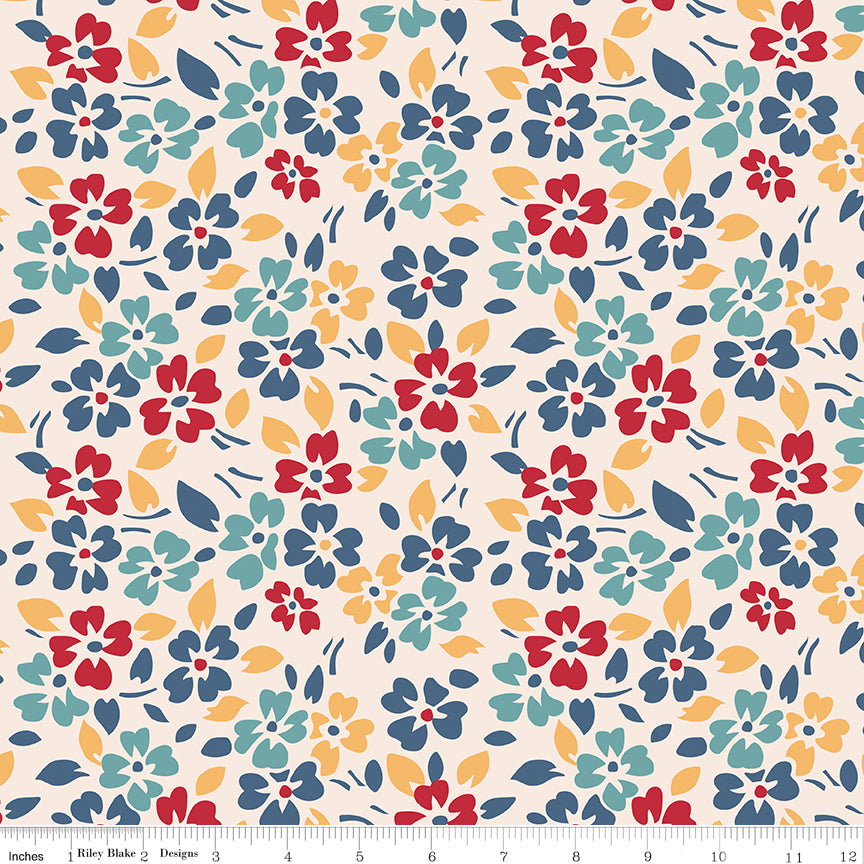 Americana Wide Quilt Backing Fabric by Lori Holt--WB16105-MULTI