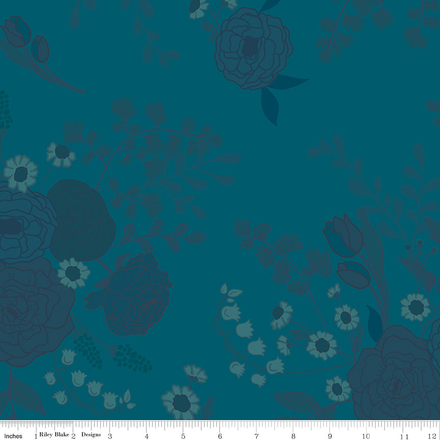 First Blooms Wide Quilt Backing Fabric by Heather Peterson for Riley Blake Designs Tonal Floral - WB16331 - 3 Colorways