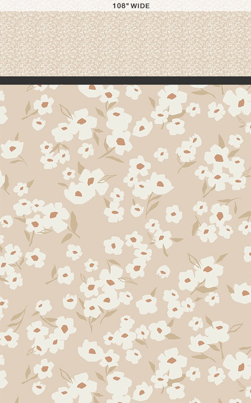 Spring Daisies Ecru 108in backing fabric
