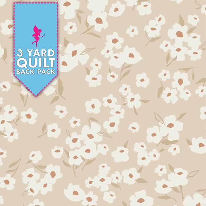 Spring Daisies Ecru 108" Wide 3 Yard Quilt Fabric Back Pack