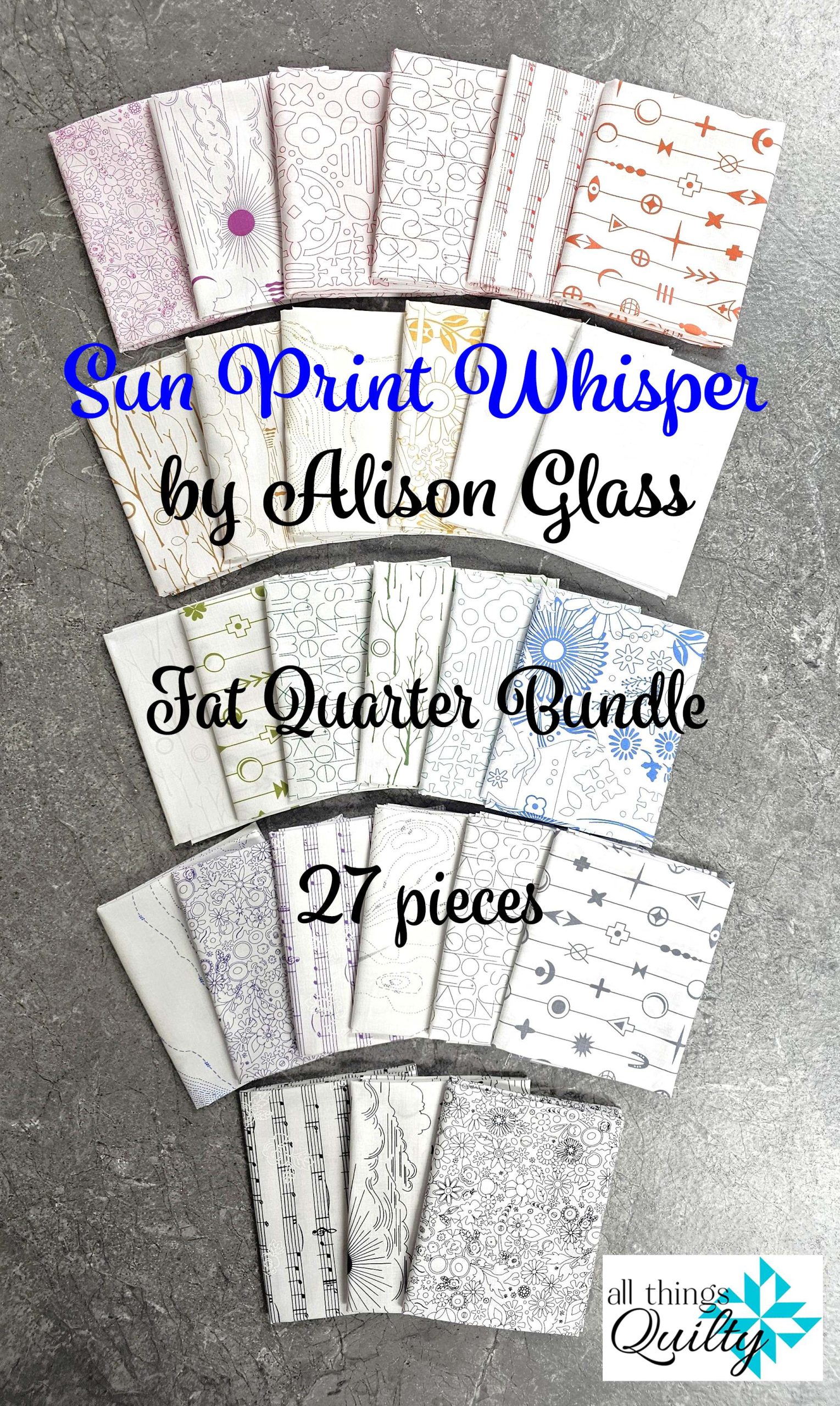 SUN PRINT WHISPER Fat Quarter Bundle by Alison Glass