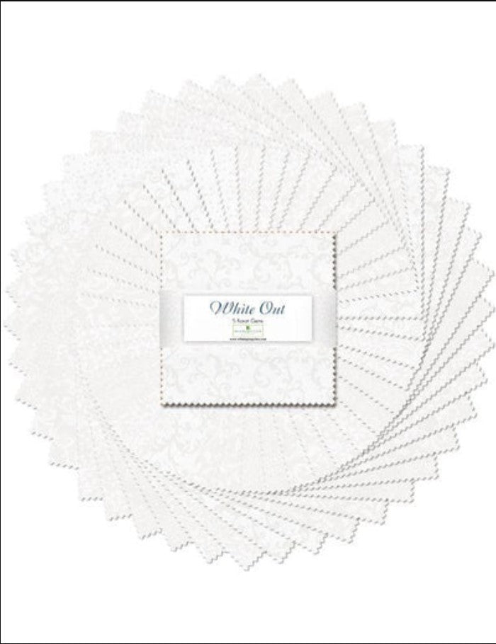 White Out 5" Squares Karat Gems Wilmington Prints Cotton Fabric WP-507-12-507