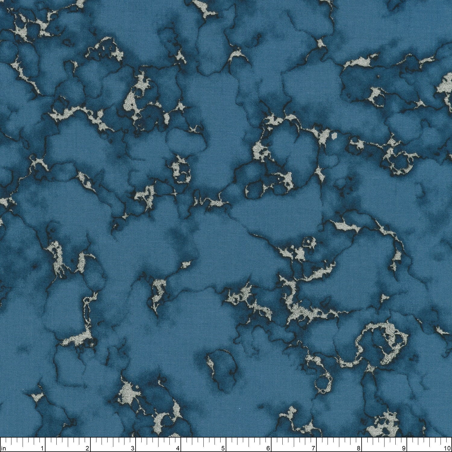 Wishwell Silverstone Marble Metallic Ocean Blue Vanessa Lillrose & Linda Fitch Robert Kaufman Cotton Fabric