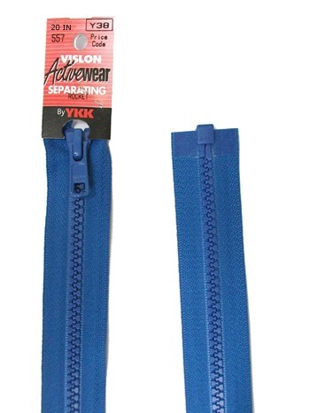 YKK Separating Zipper - One Way Opening, 20" - #557 Rocket