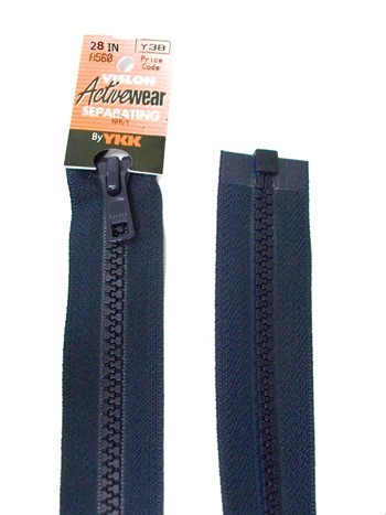 YKK Separating Zipper - One Way Opening, 28" - #560 Navy