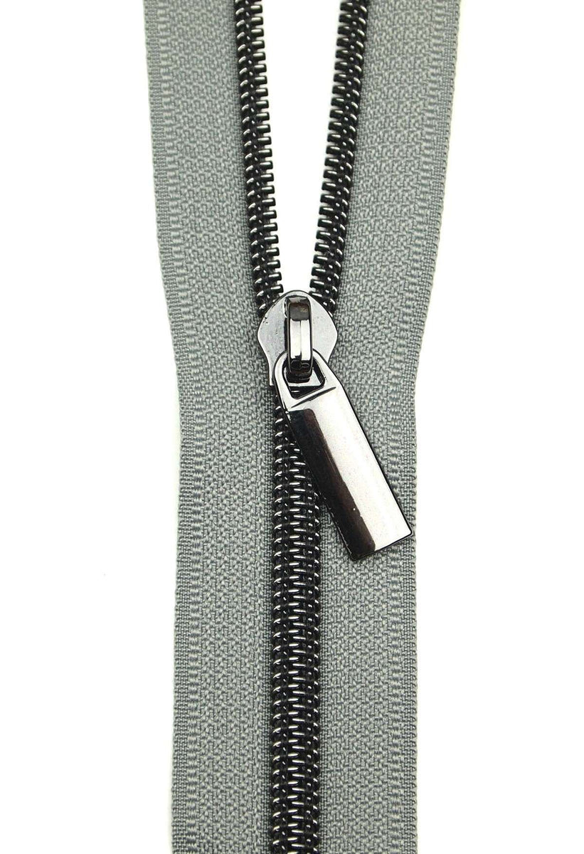 Zippers By The Yard Grey Tape Gunmetal Teeth #5
