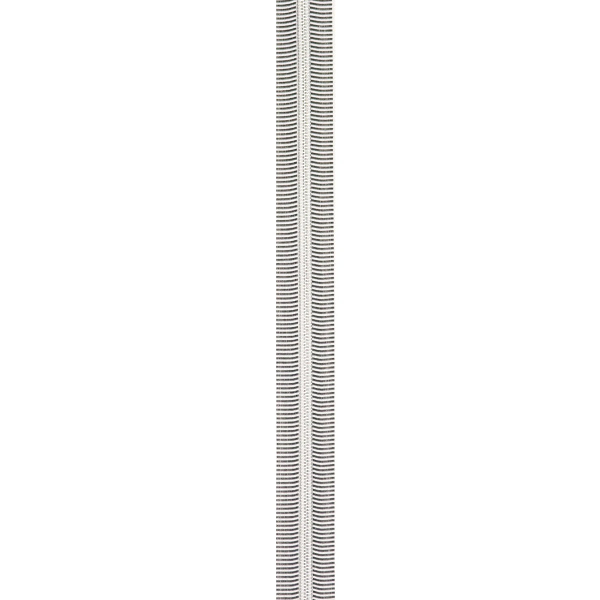 Sallie Tomato #5 Zippers by The Yard, Black & White Stripe/Nickel