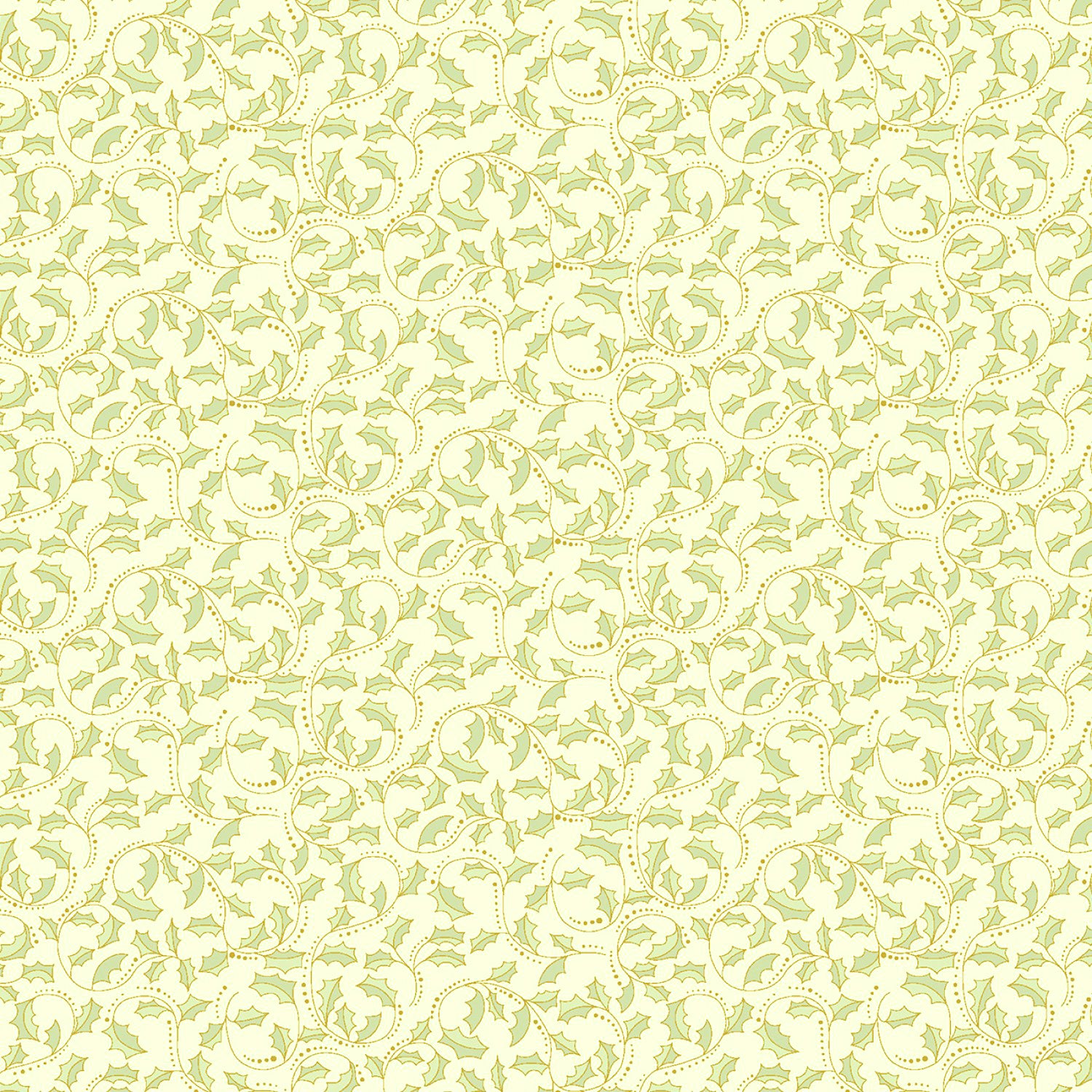 A Festive Medley 2657M-40 Golden Leaf Scroll Light Green