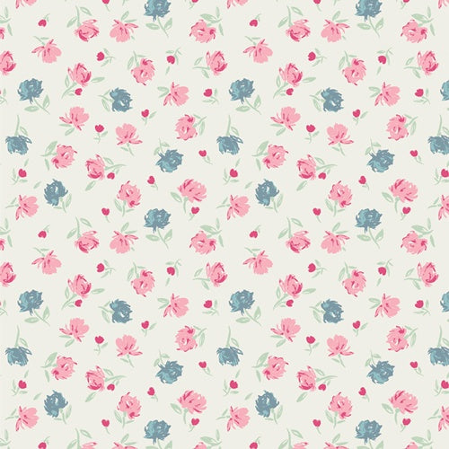 Gentle Rosebuds Charm fabric CUR8RO402 Romantica collection (AGF)