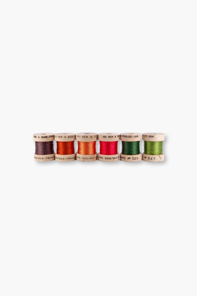 Set of 6 Au Ver à Soie Perlée Automne – 100% Silk – 16m Spool