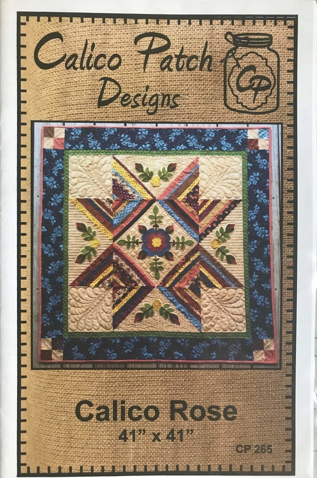 Calico Rose - Calico Patch Designs - 41" x 41" uses wool applique
