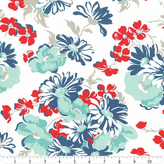 Cook Book by Lori Holt Wide Quilt Backing WB11776-DENIM