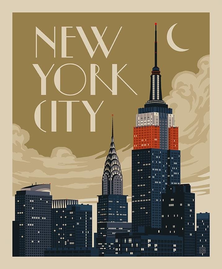 Destinations - per PANEL - by Anderson Design Group for Riley Blake - 36" New York Skyline Panel - P10024-SKYLINE