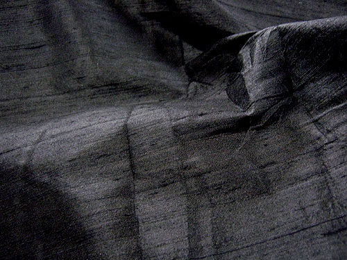 Silk Dupioni Fabric - Black
