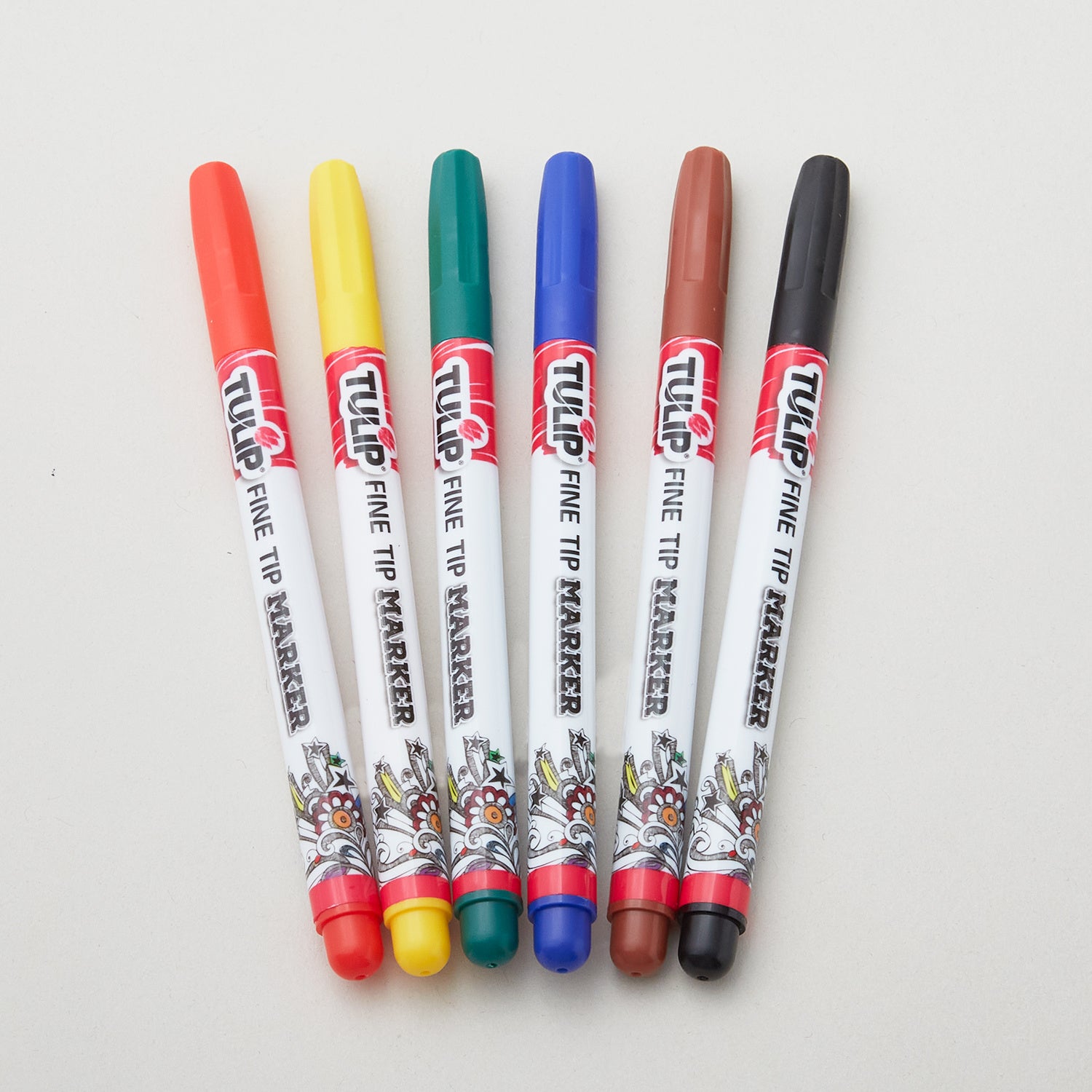 Tulip Fine Tip Fabric Markers - Primary 6 Pack forDuncan
