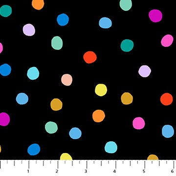 Pompoms fabric 92040-99 Black Multi | Dusk fabric collection