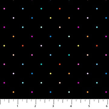 Ditsy Dots fabric 92041-99 Black Multi | Dusk fabric collection