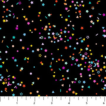 Sprinkles fabric 92042-99 Black Multi | Dusk fabric collection