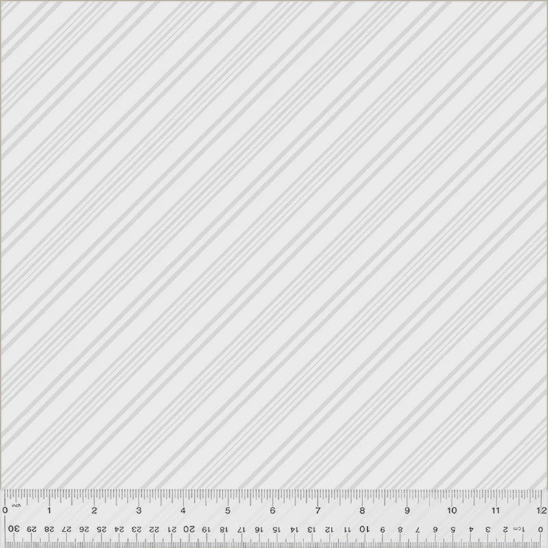 Frosting Bias Stripe White on White Cotton fabric
