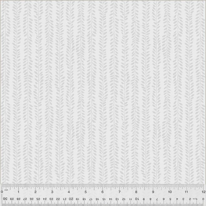 Frosting Garden Rows White on White Cotton fabric