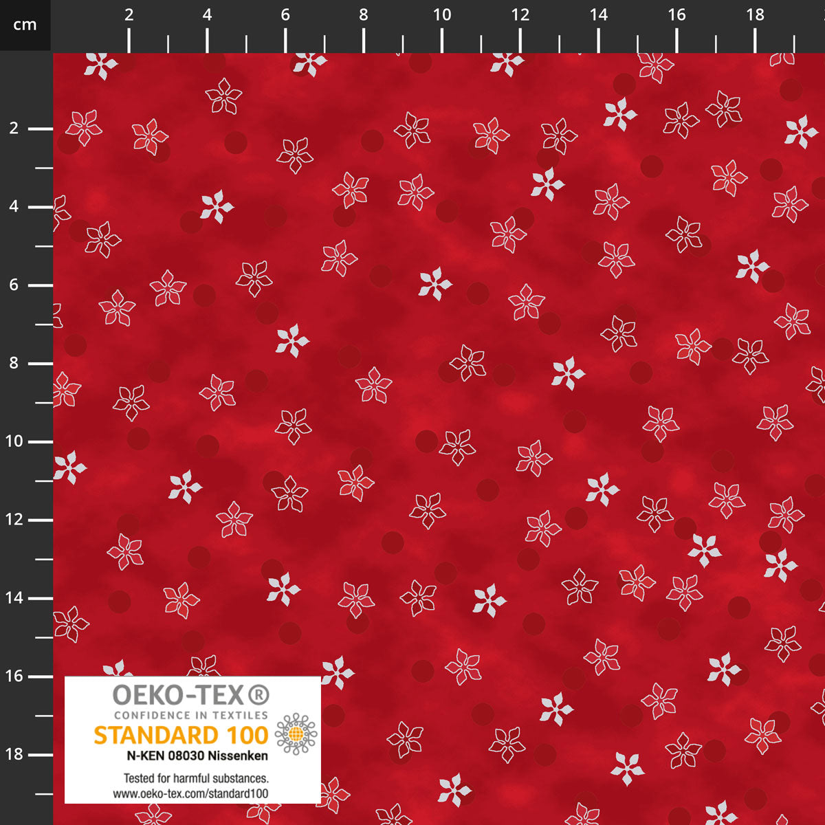 Frosty Snowflake 4590-418 Red/Silver Poinsettia - Fat Quarter