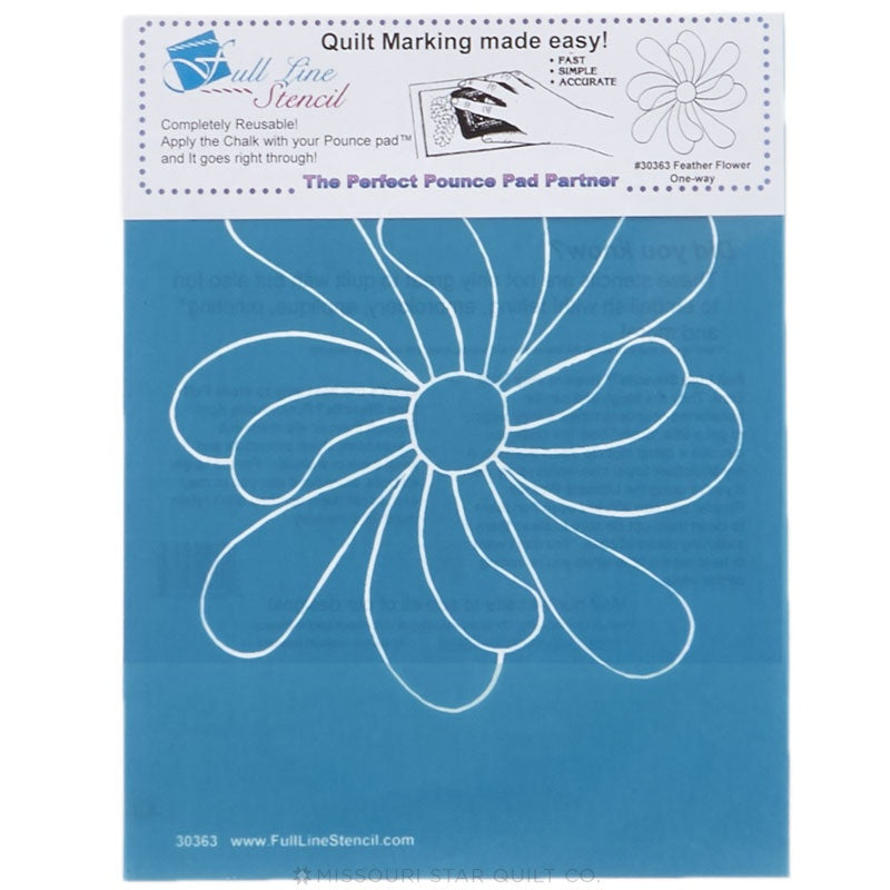 Full Line Stencil - Feather Flower Stencil forHancy Creations Inc.
