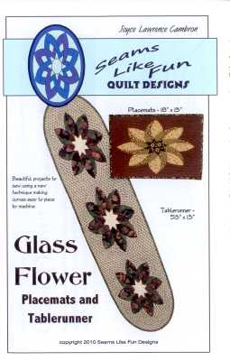 Glass Flower Placemats and Tablerunner Joyce Lawrence Cambron