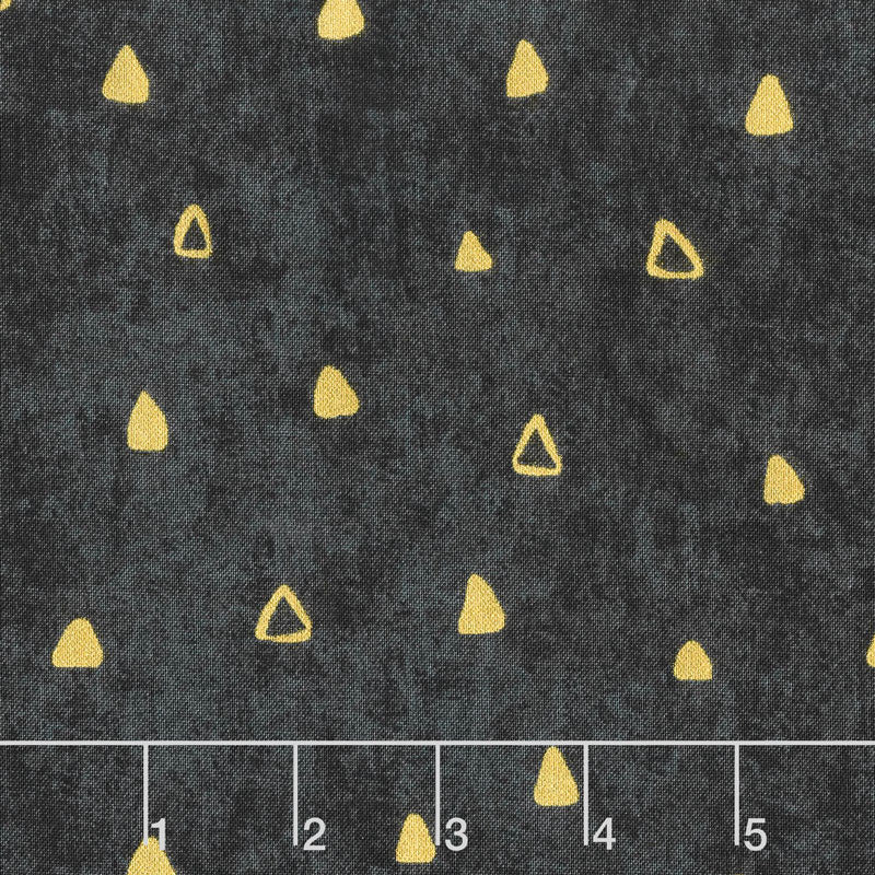 Gustav Klimt - Triangles Black Metallic Yardage by Studio RK