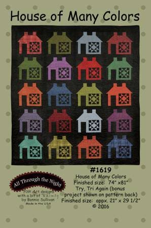 House of Many Colors - Quilt PATTERN - designed by Bonnie Sullivan for Maywood - Uses Woolies Flannel! Sew Fun!! Bonus Project incl - 1619
