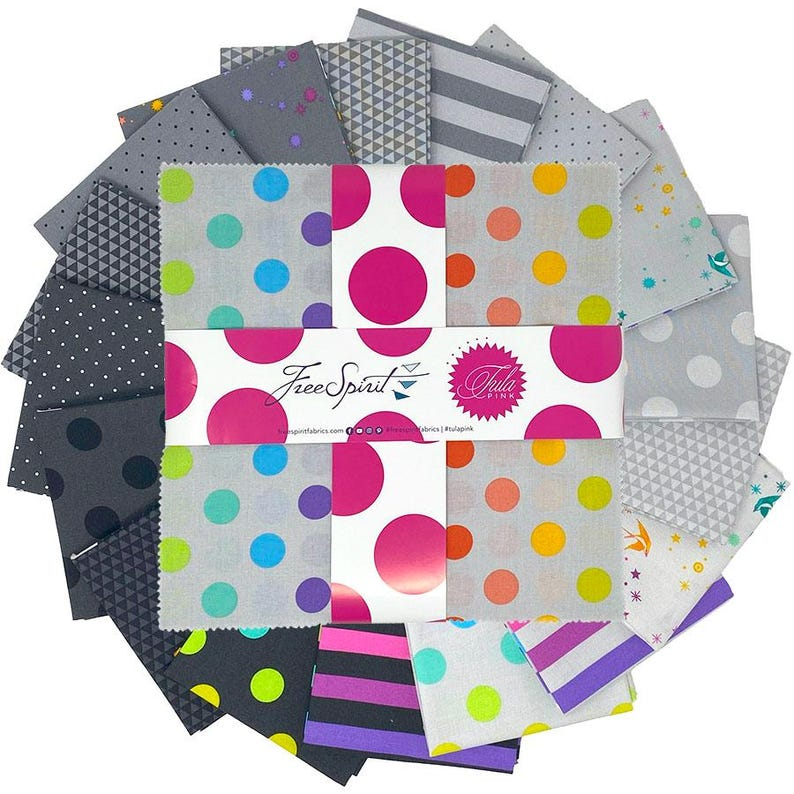 GRAYWORK 10-Inch Stacker Precuts by Tula Pink for FreeSpirit