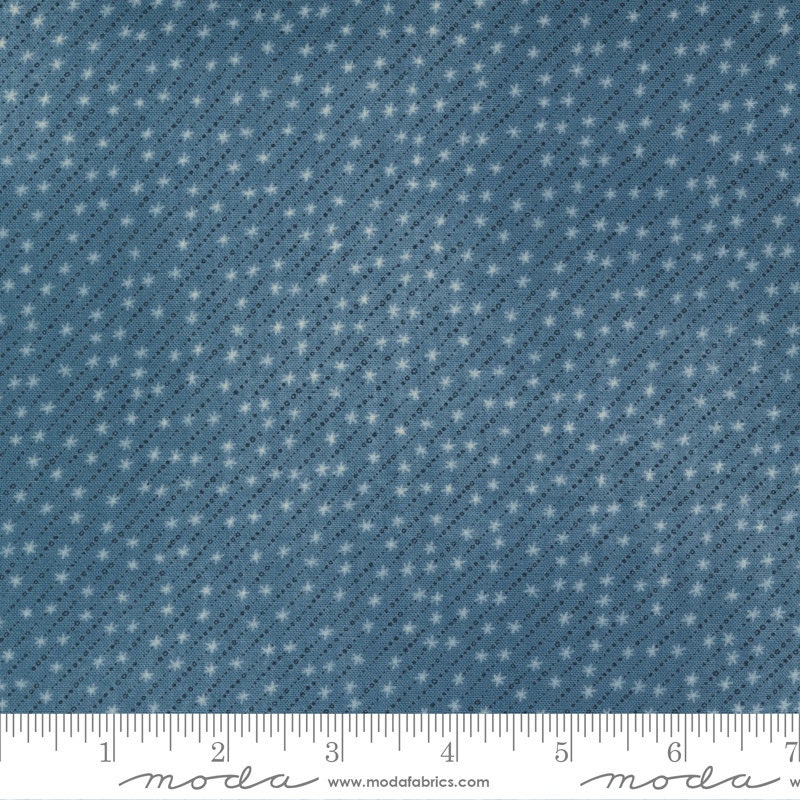 SALE Fat Quarter End of Bolt - Astra Starlet 16924 Armstrong - Moda Fabrics - Outer Space Star Diagonal Stripes Blue - Quilting Fabric