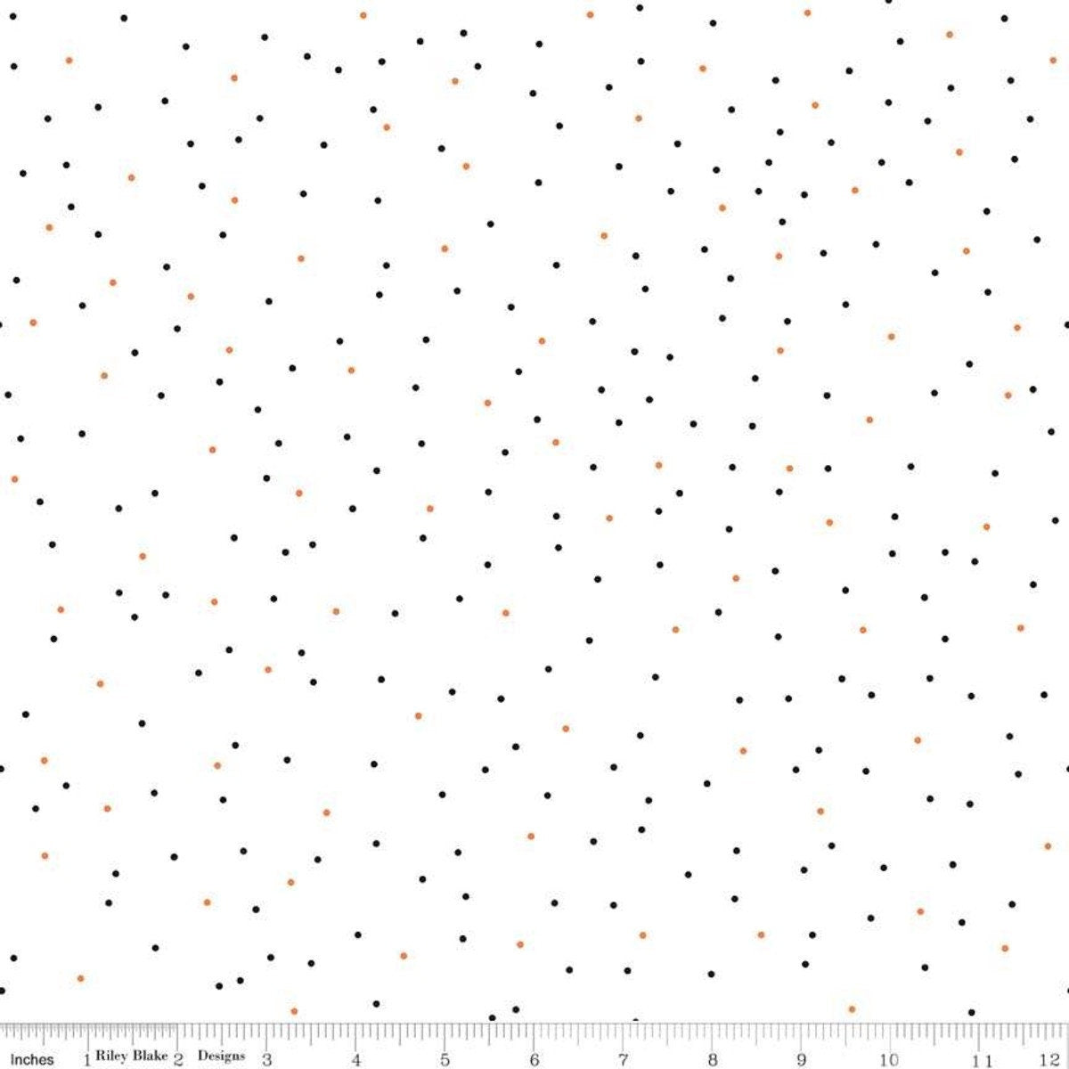 Seasonal Basics - Pin Dot Halloween Fabric, Riley Blake C705-Halloween