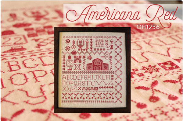 Americana RedCross Stitch by October House Fiber Arts - Paper Pattern