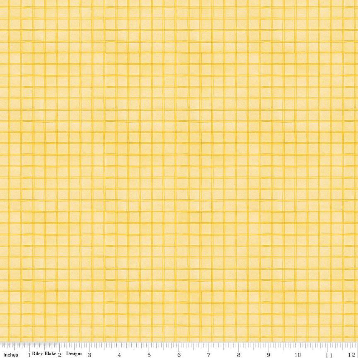 White as Snow Windowpane Plaid C13565 Yellow - Riley Blake Designs - Christmas Cutout Snowflakes - Quilting Cotton Fabric
