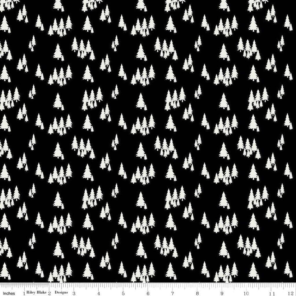 Woodsman - per yard - by Lori Whitlock for Riley Blake Designs - trees - C13763 BLACK