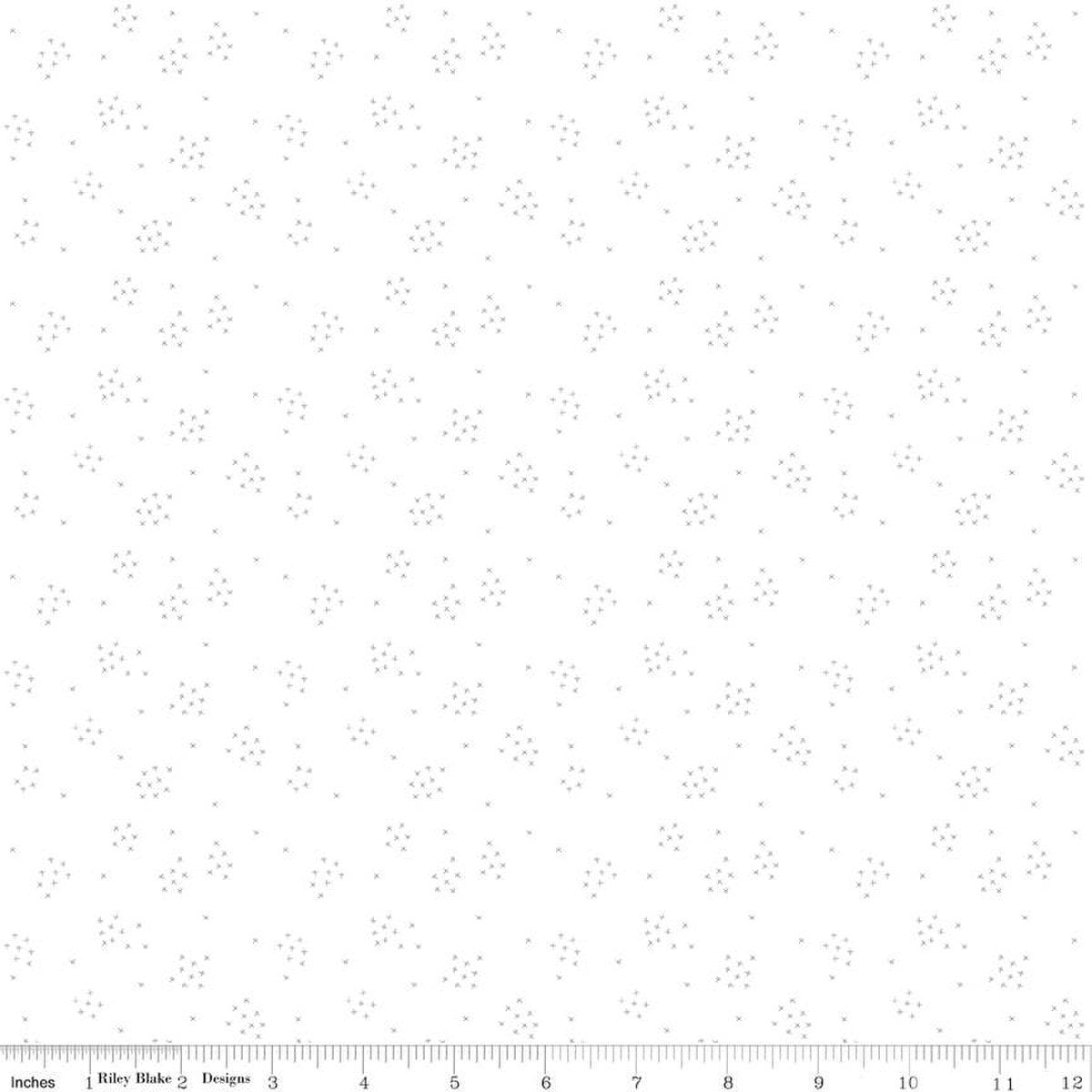 11" End of Bolt - SALE Lights On Crisscross C14471 - Riley Blake Designs - White-on-White Tiny Xs - Quilting Cotton Fabric