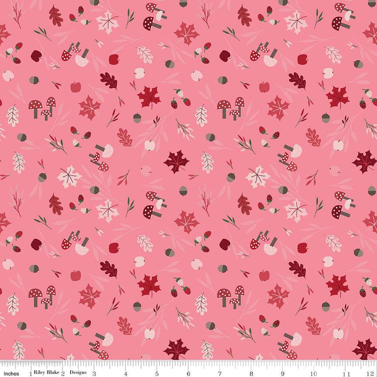 13" End of Bolt - To Grandmother's House Foraging in the Forest C14371 Rose - Riley Blake - Little Red Riding Hood - Quilting Cotton Fabric