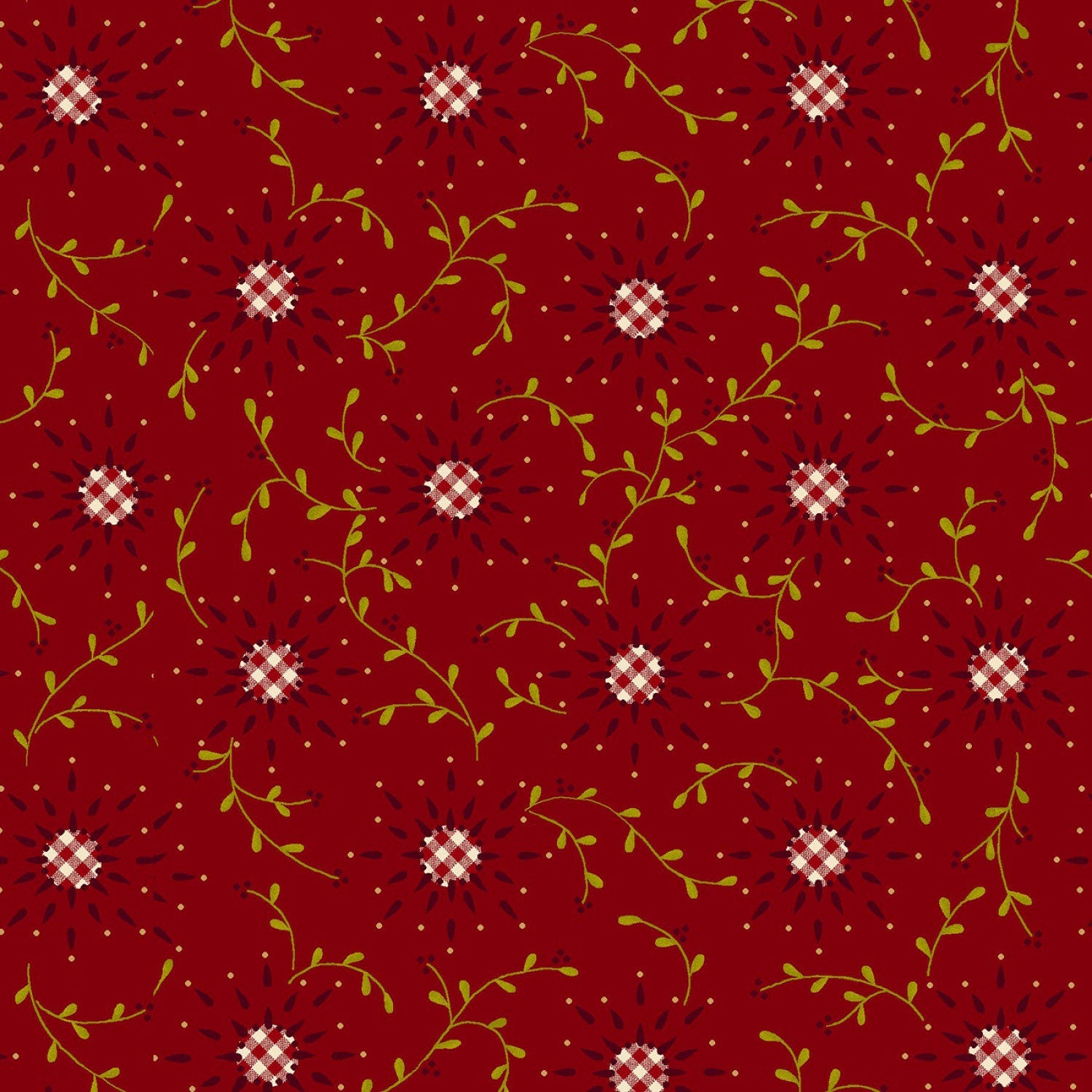Garnets & Gingham by Kim Diehl Garnet Starburst # 1346-88