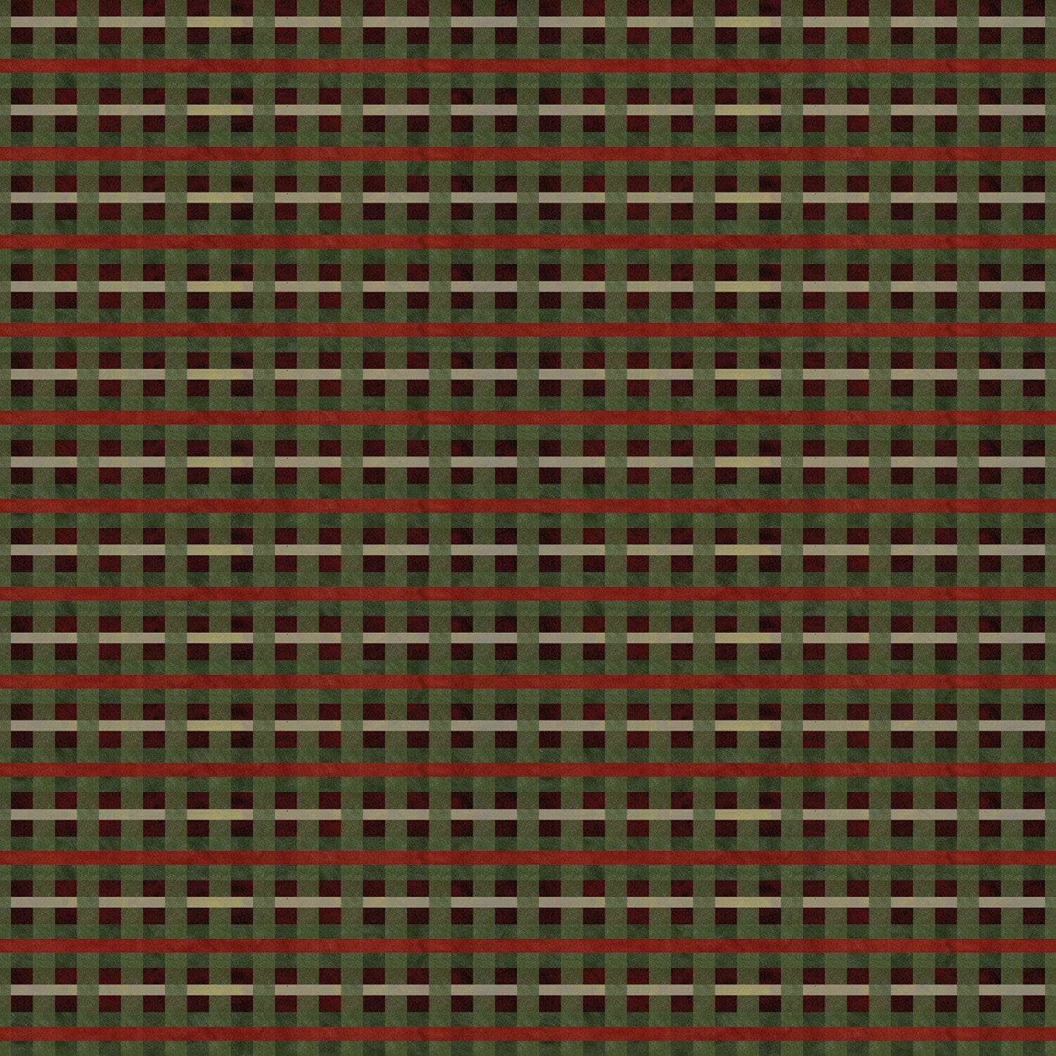 Up on the Housetop by Teresa Kogut Plaid Green Christmas # C14735R-GREEN