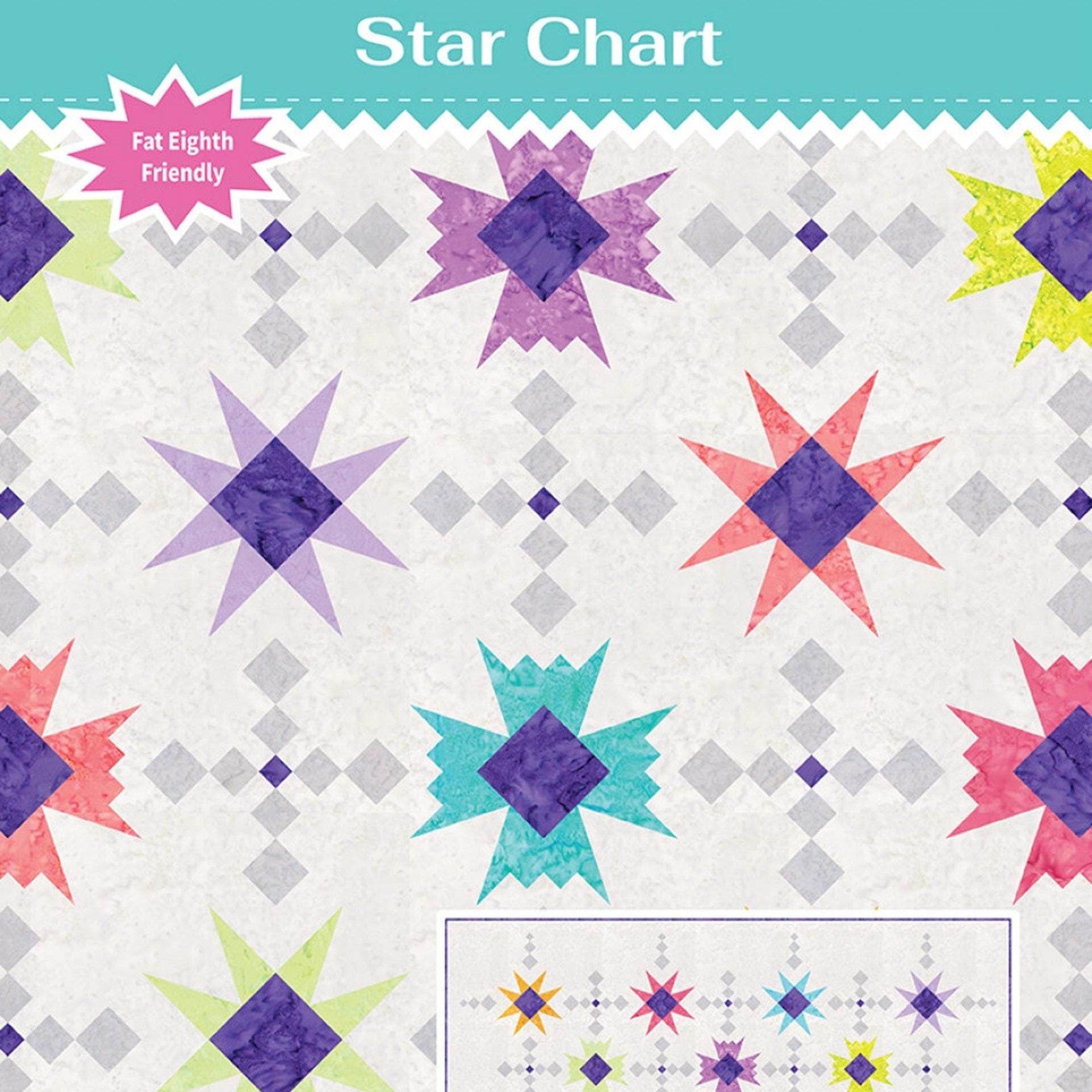 LAST CALL Star Chart Quilt Pattern, Blooming Boldly BBD0108