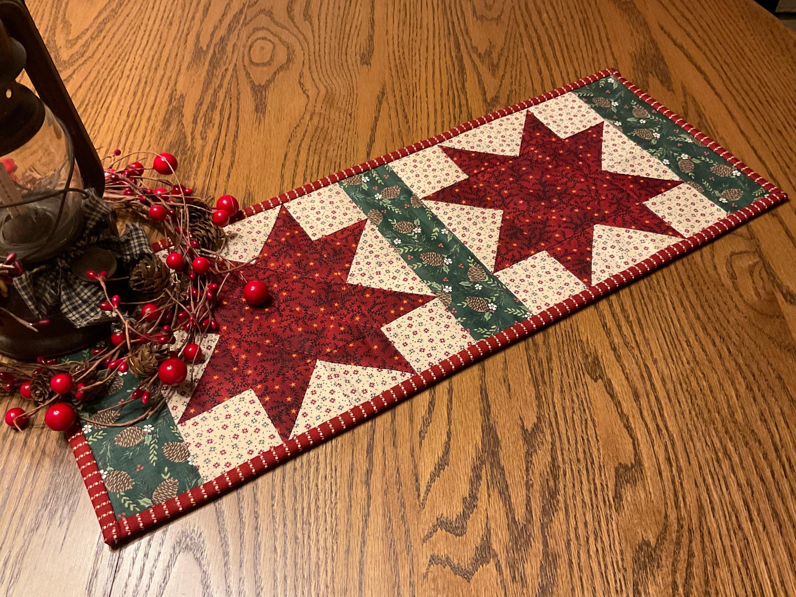 Primitive Farmhouse Christmas Table RunnerItem #1998