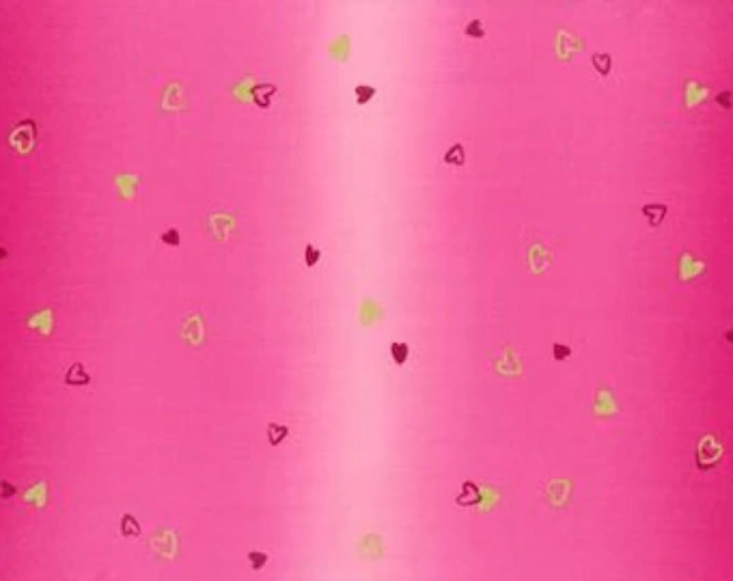 23" End of Bolt - SALE I Heart Ombre METALLIC 10875 Pomegranate - Moda - Light to Darker Hot Pink with Gold SPARKLE - Quilting Cotton Fabric