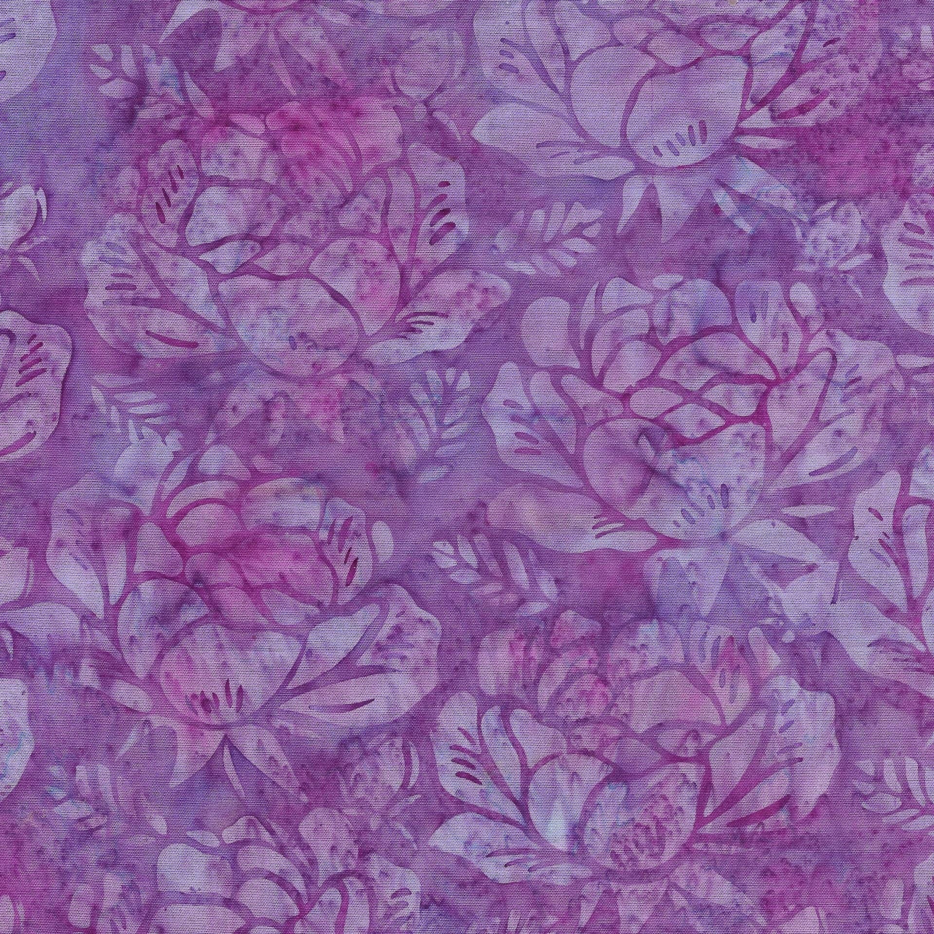 Petal Poetry - Purple Roses Tonal Batik Fabric, Island Batik 122432430 Purple Jelly