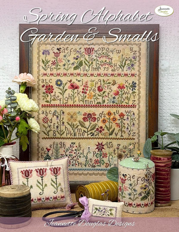 Spring Alphabet Garden & Smalls Cross Stitch by Jeannette Douglas Designs - Paper Pattern